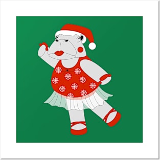 Christmas Ballerina Hippo Digital Art | Christmas Special | illusima Posters and Art